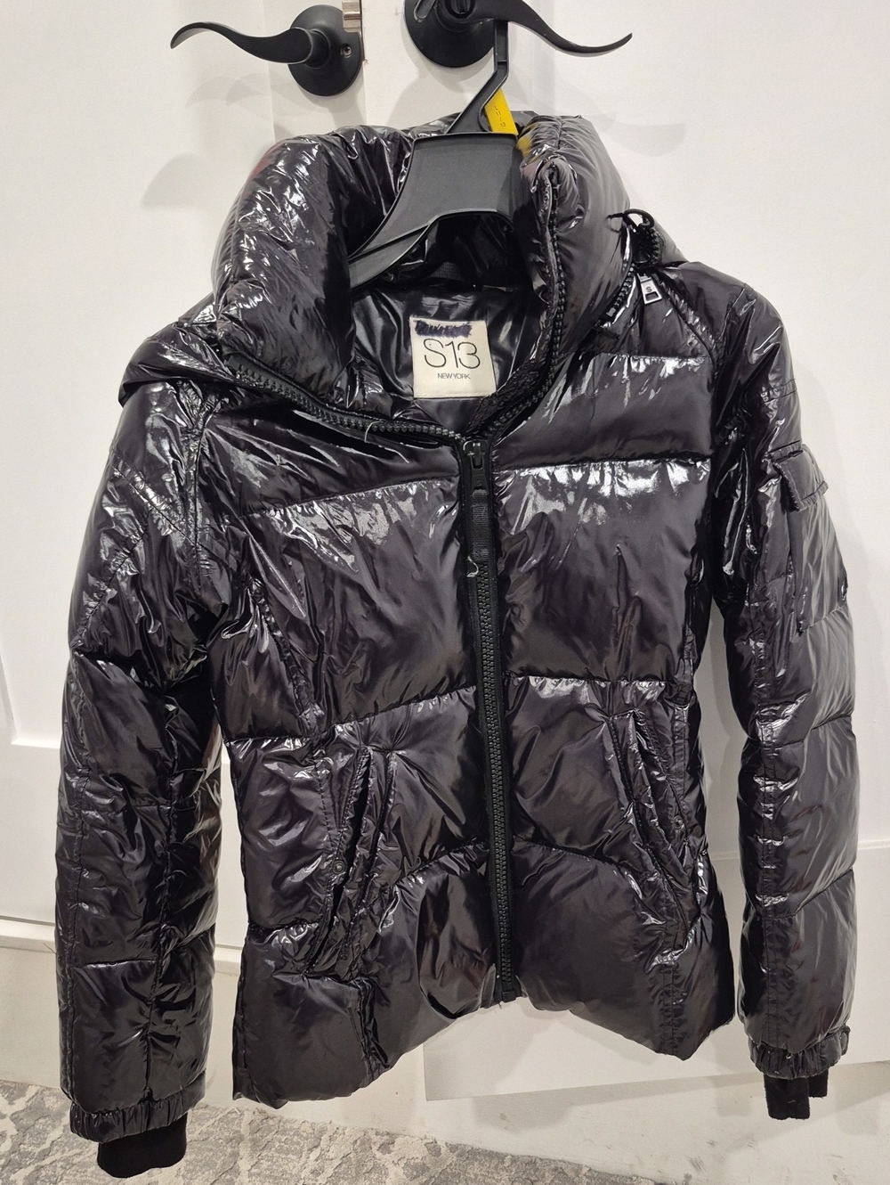 Black Shiny S13 Puffer Jacket- Ladies XS